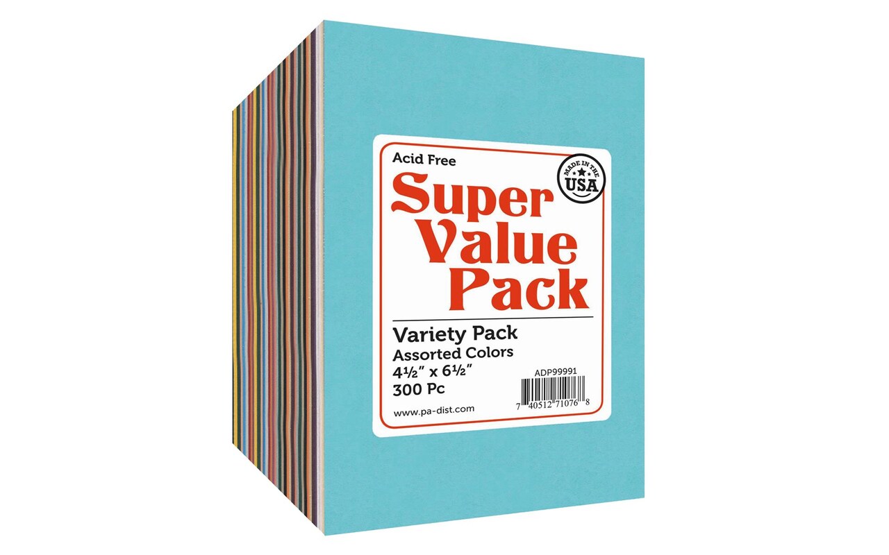 Accent Design Paper Accents Super Value Variety Pack - Heavyweight Assorted Cardstock - 4.5x6.5 - Archival Quality Scrapbook Paper for Scrapbooking, Cards, Invitations & Crafts